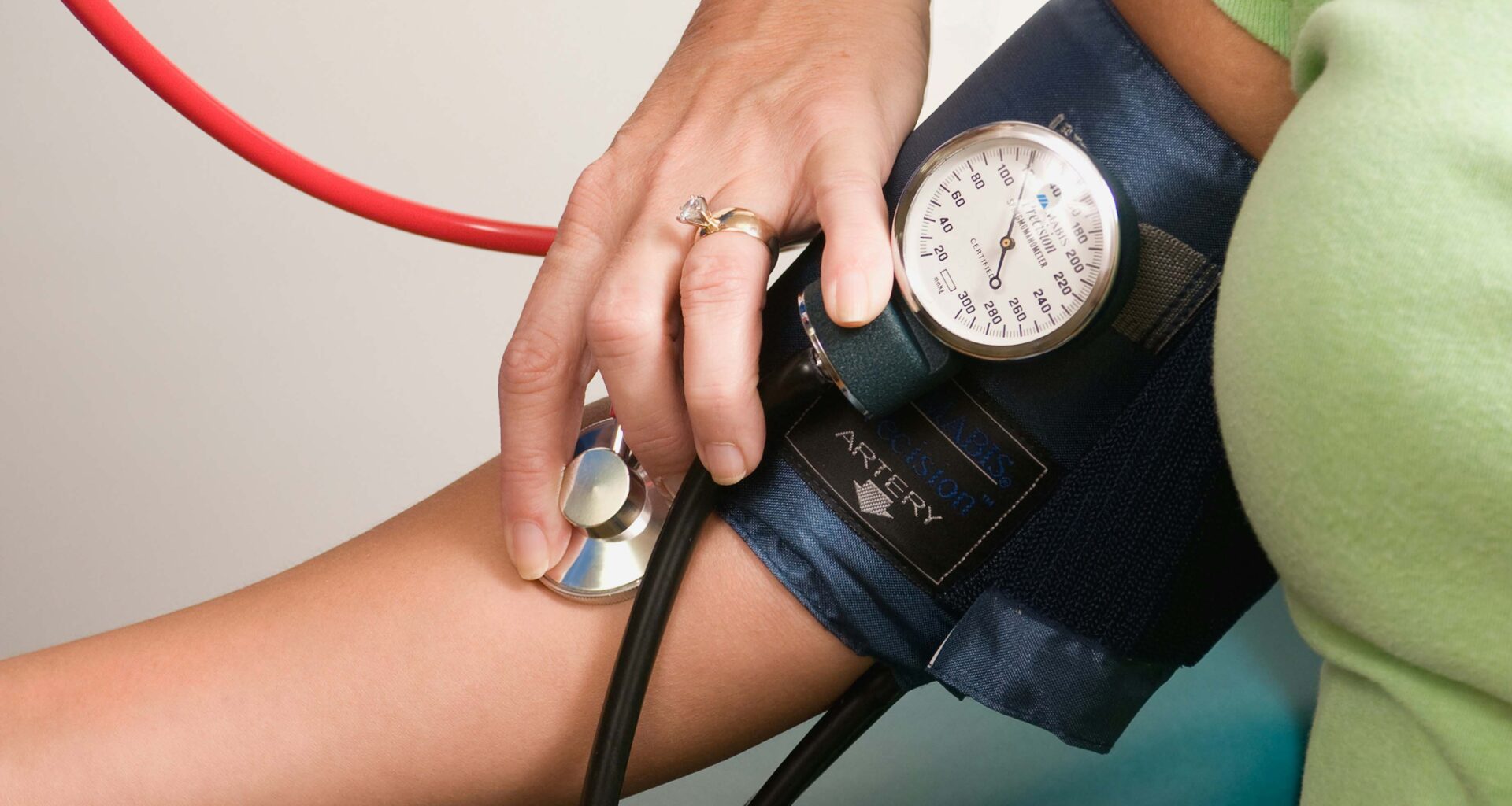 A person having a blood pressure check