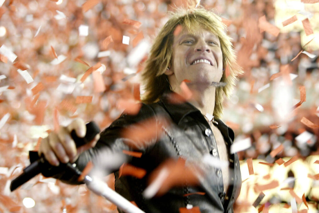 Bon Jovi performing at the Super Bowl in 2003