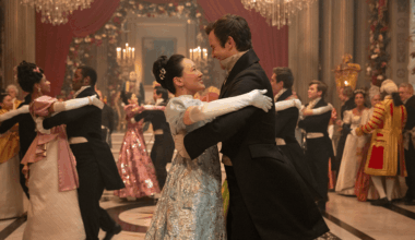 Yerin Ha and Luke Thompson in 'Bridgerton' season four.