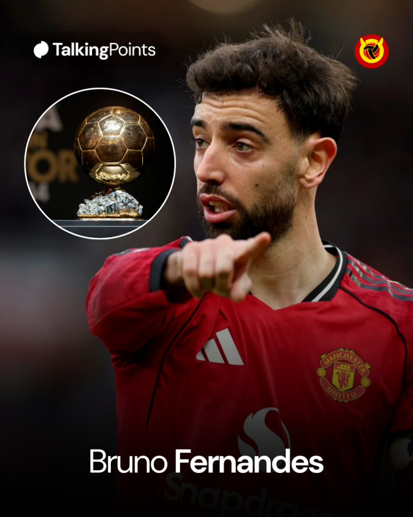 Bruno Fernandes Ballon d'Or Talking points graphic.