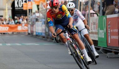Lidl - Trek team's Belgian rider Thibau Nys competes during the 'Natourcriterium Roeselare' cycling race in Roeselare on July 29, 2025. (Photo by KURT DESPLENTER / Belga / AFP) / Belgium OUT