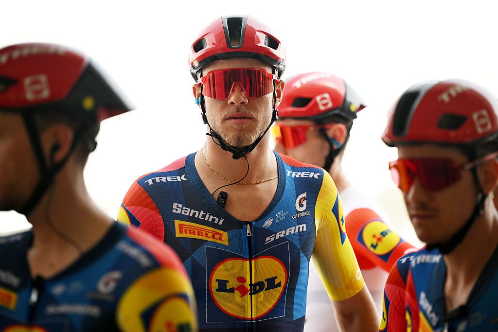 ABU DHABI, UNITED ARAB EMIRATES - FEBRUARY 16: Jonathan Milan of Italy and Team Lidl - Trek prior to the 8th UAE Tour 2026, Stage 1 a 144km stage from Madinat Zayed Majlis to Liwa Palace on February 16, 2026 in Abu Dhabi, United Arab Emirates. (Photo by Tim de Waele/Getty Images)