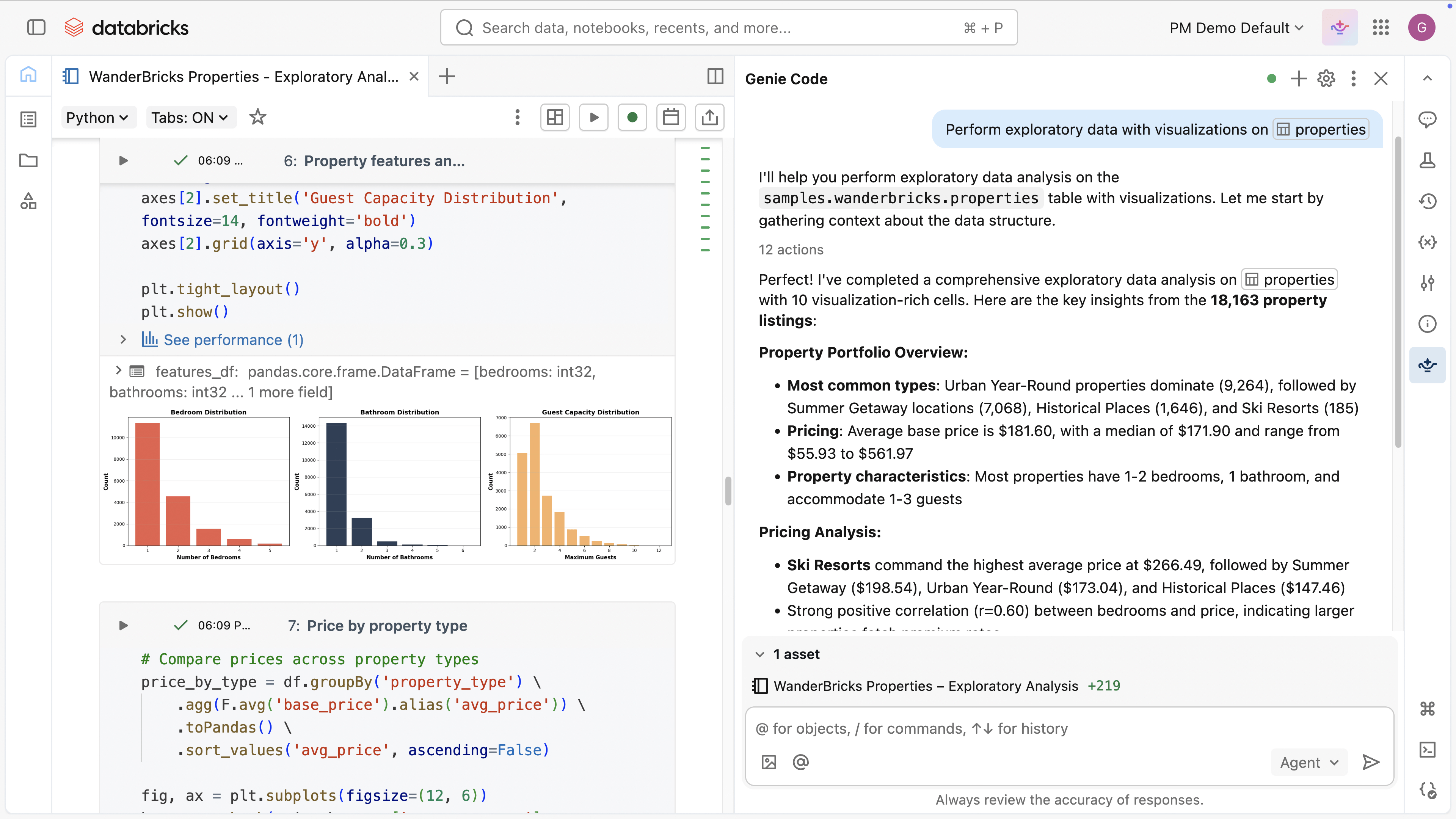 Use Genie Code to perform exploratory data analysis
