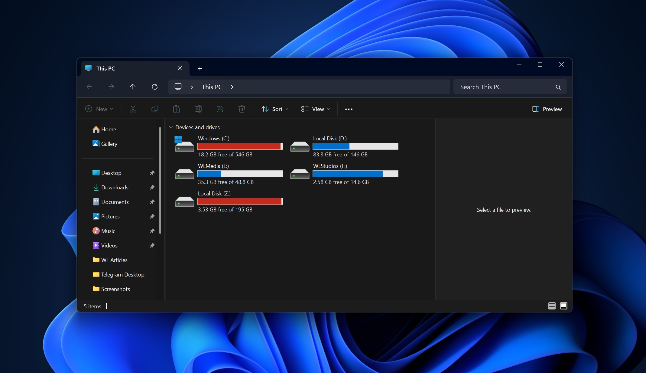 File Explorer search performance on Windows 11