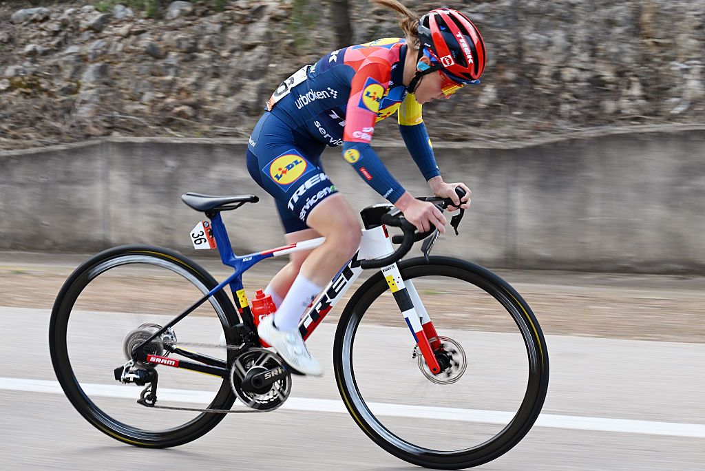 VALENCIA, SPAIN - FEBRUARY 15: Gaia Realini of Italy and Team Lidl - Trek competes during the 10th Setmana Ciclista - Volta Femenina de la Comunitat Valenciana 2026, Stage 4 a 117km stage from Sagunt to Valencia on February 15, 2026 in Valencia, Spain. (Photo by Szymon Gruchalski/Getty Images)