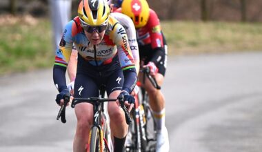 CITTIGLIO, ITALY - MARCH 15: Anna van der Breggen of Netherlands and Team SD Worx - Protime compete in the breakaway competes during the 27th Trofeo Alfredo Binda - Comune di Cittiglio 2026 a 152.7km one dat race from Luino to Cittiglio / #UCIWWT / on March 15, 2026 in Cittiglio, Italy.Luino, Italy. (Photo by Luc Claessen/Getty Images)