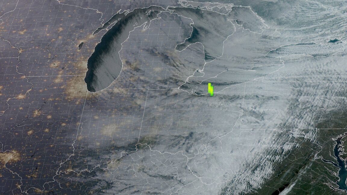 A large meteor is visible from much of Ohio and parts of neighboring states