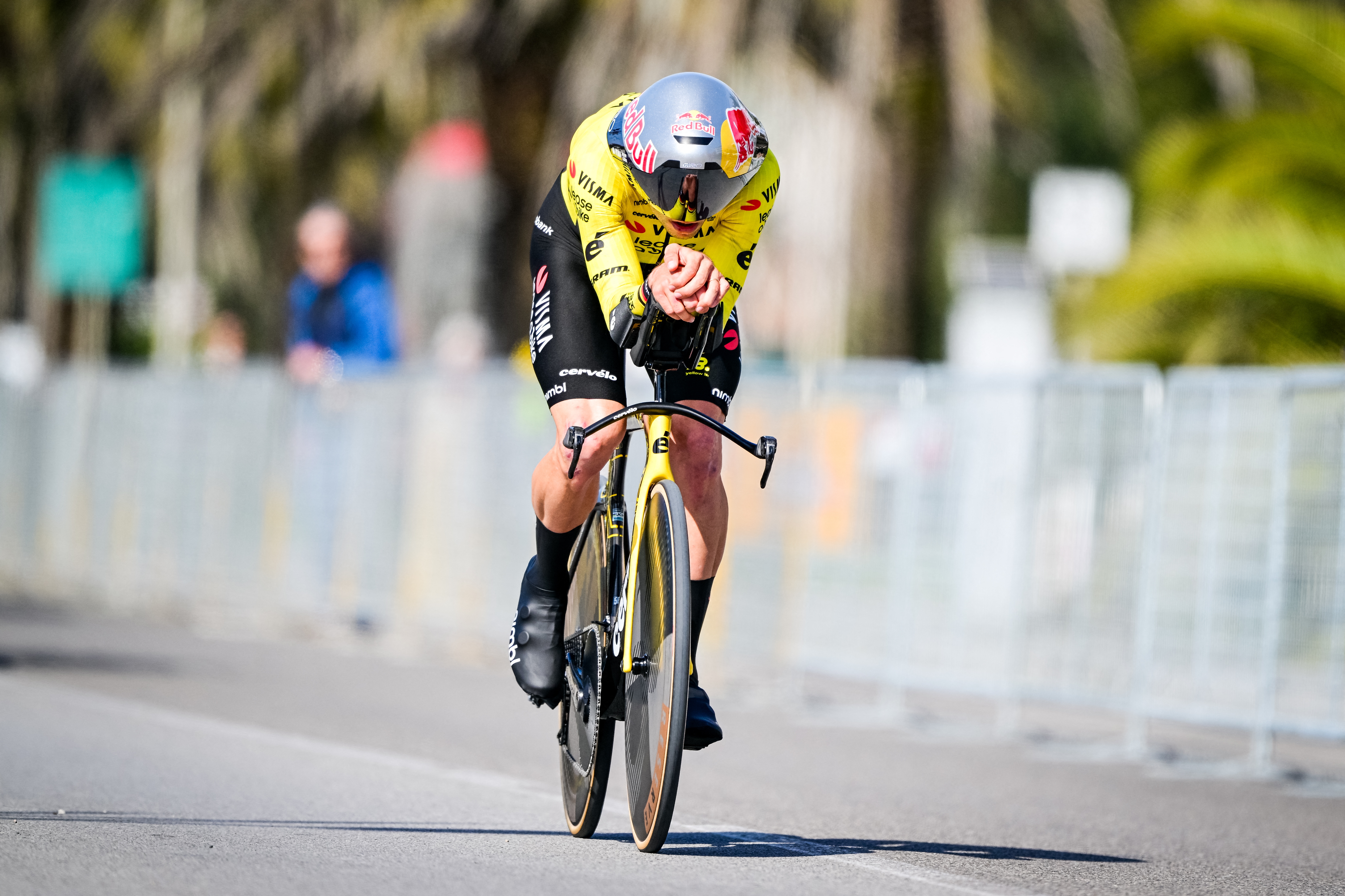 Wout Van Aert riding stage 1 of Tirreno-Adriatico 2026