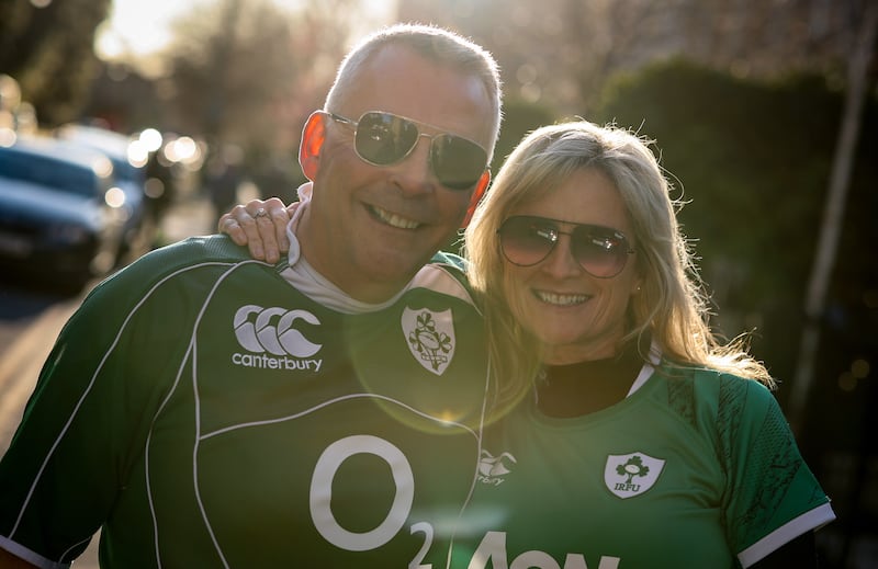 Irish fans ahead of the match. Photograph: Nick Elliott/Inpho