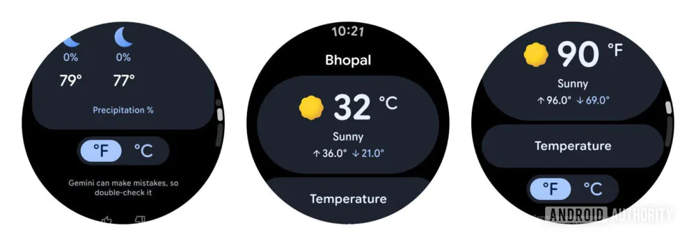Wear OS new Gemini weather UI