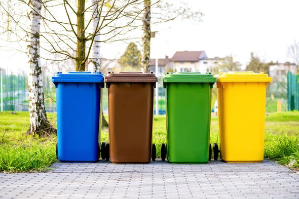 Four rubbish bins