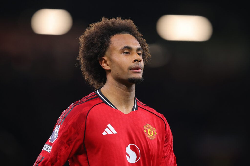 Joshua Zirkzee during the Premier League match between Manchester United and Everton at Old Trafford in 2025 in Manchester, England.