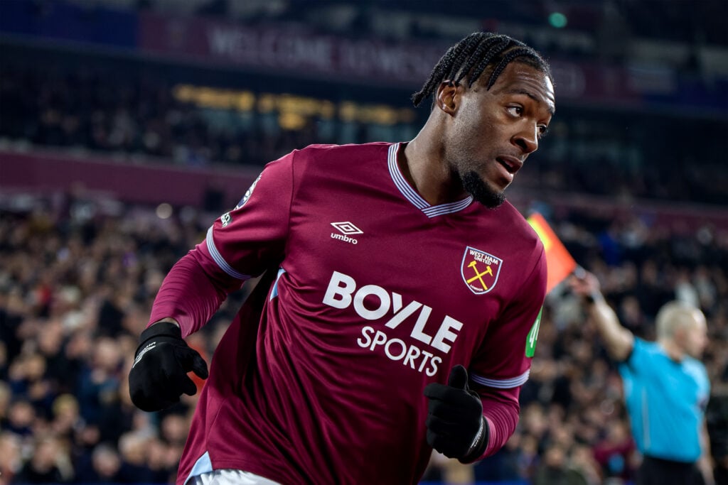 Axel Disasi of West Ham during the Premier League match between West Ham United and Manchester United