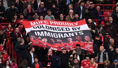 Manchester United fans unveil pro-immigration banner aimed at Sir Jim Ratcliffe