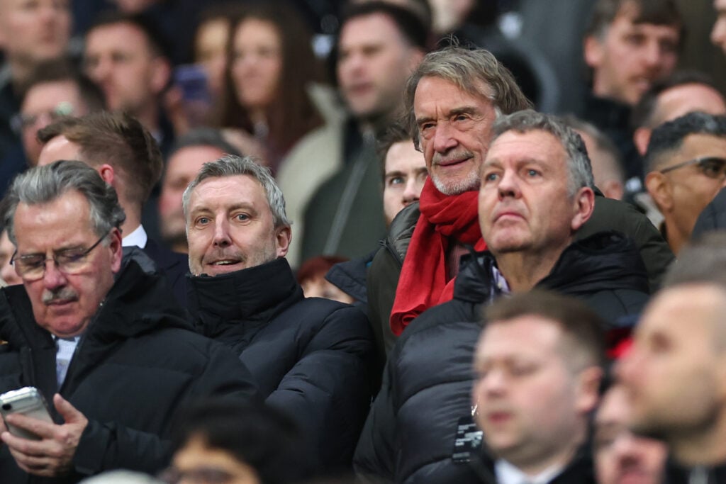 Sir Jim Ratcliffe, owner of Ineos, co-owner of Manchester United and Jason Wilcox, Director of Football of Manchester United during the Premier League match between Newcastle United and Manchester United at St James' Park on March 4, 2026 in Newcastle upon Tyne, United Kingdom