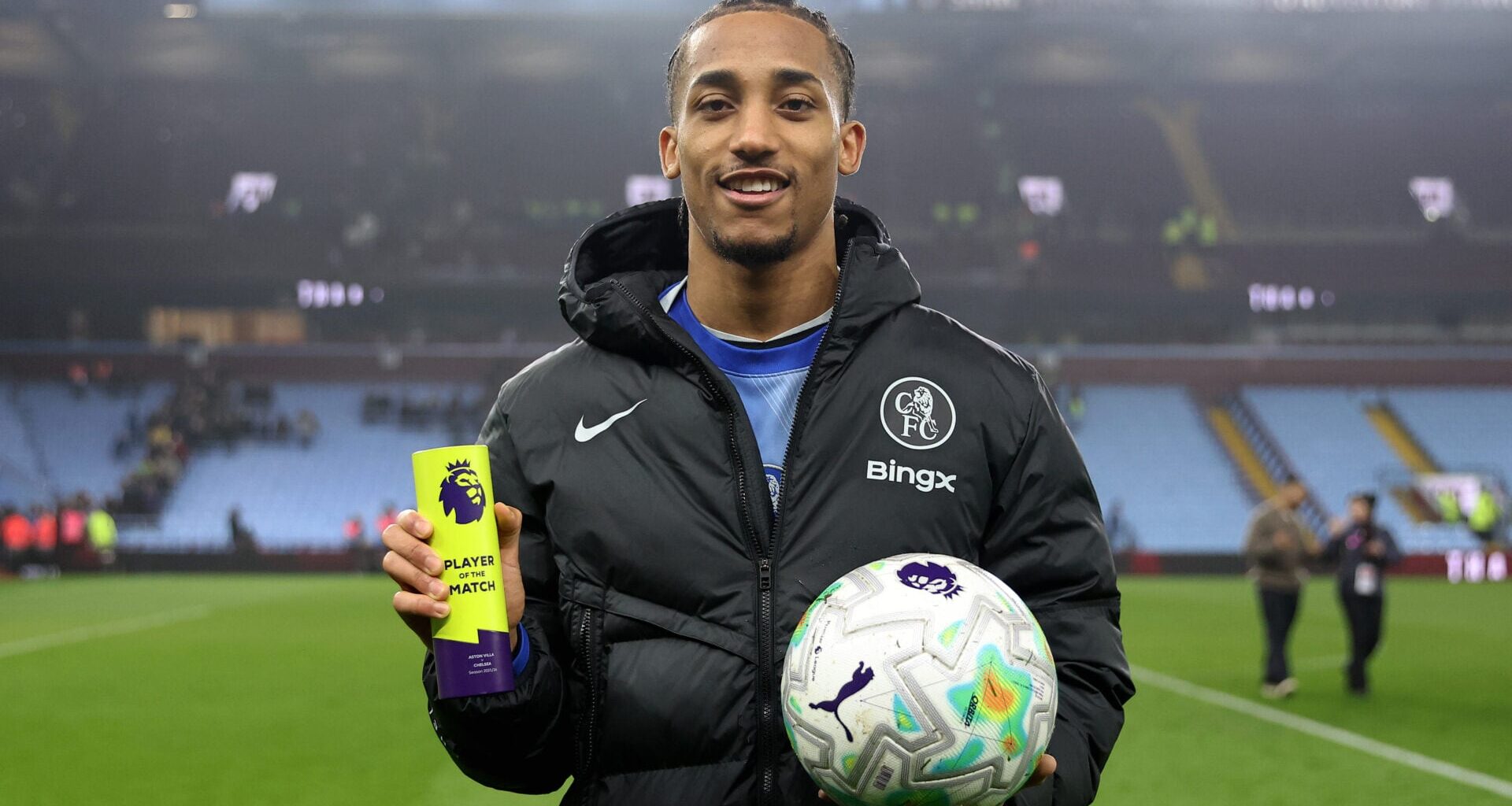 Estevao Willian and Cole Palmer react to hat-trick vs Aston Villa