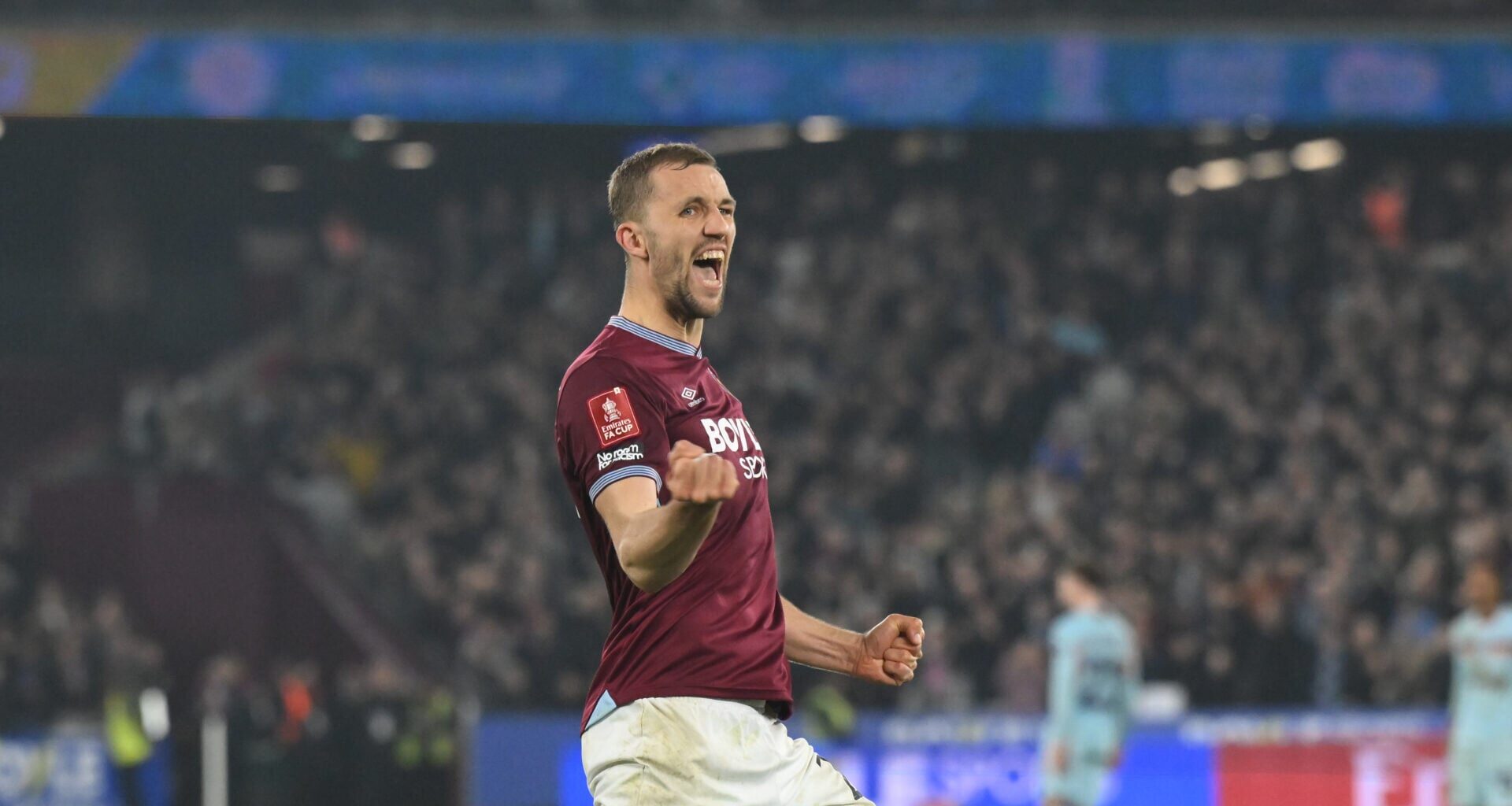 Tomas Soucek reacts when asked to sum up Axel Disasi's West Ham impact after FA Cup win