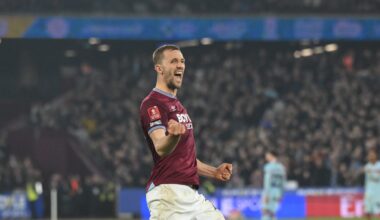 Tomas Soucek reacts when asked to sum up Axel Disasi's West Ham impact after FA Cup win