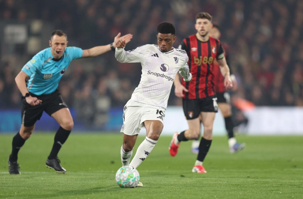 Amad Diallo during the Premier League match between Bournemouth and Manchester United at the Vitality Stadium in 2026 in Bournemouth, England.