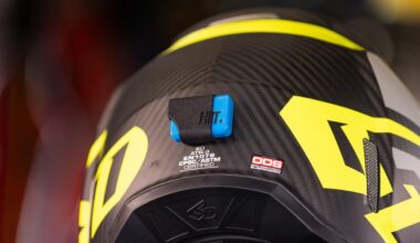 HIT sensor mounted on helmet rear