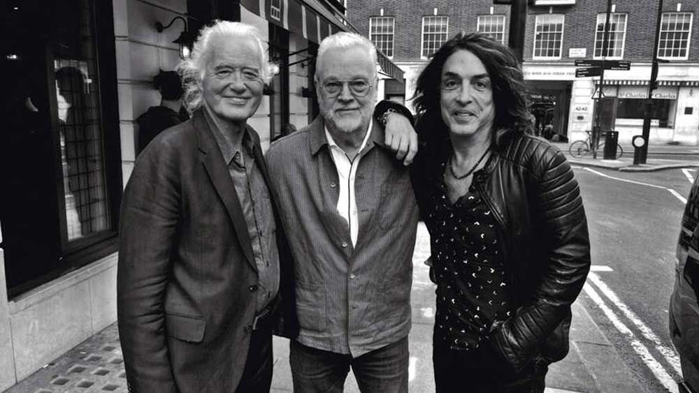 Danny Francis with Jimmy Page and Paul Stanley