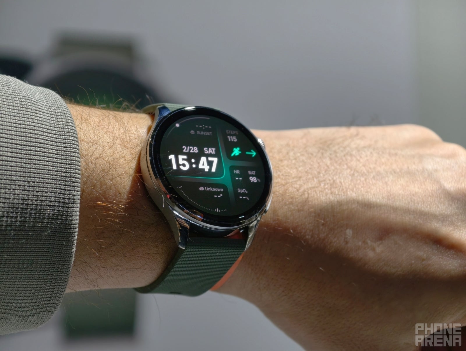 Pinch your fingers or rub them together for an action | Image by PhoneArena - Hands-on with the first EMG smartwatch: Xiaomi Watch 5 is back in the Wear OS fold
