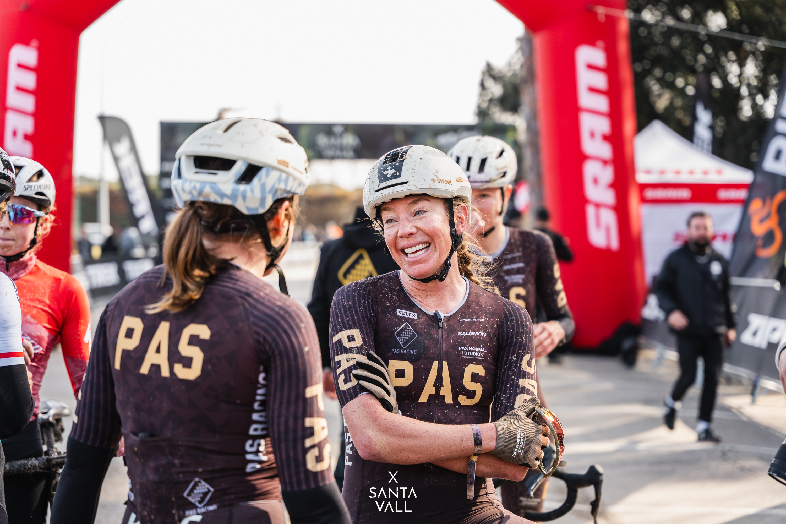 Emily Newsom of PAS Racing celebrates top 10 on GC at 2025 Santa Vall