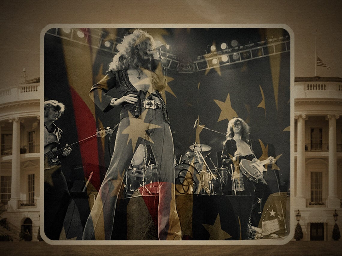 “Just us and the flag- when Led Zeppelin boomed from the roof of the White House