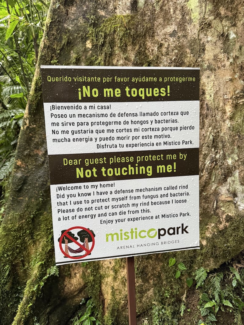 A sign in Costa Rica explains why nature sometimes needs a hands-off approach