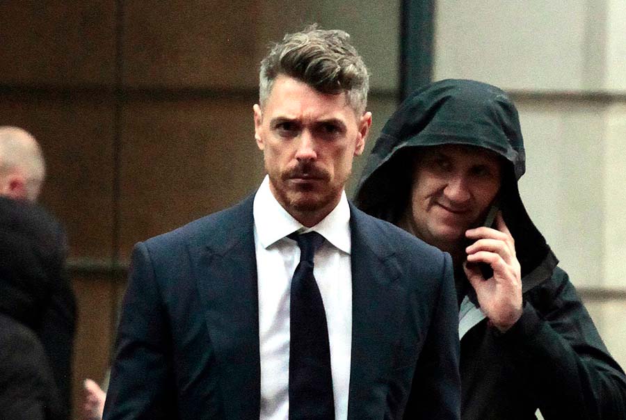 Lonan O'Herlihy outside the court