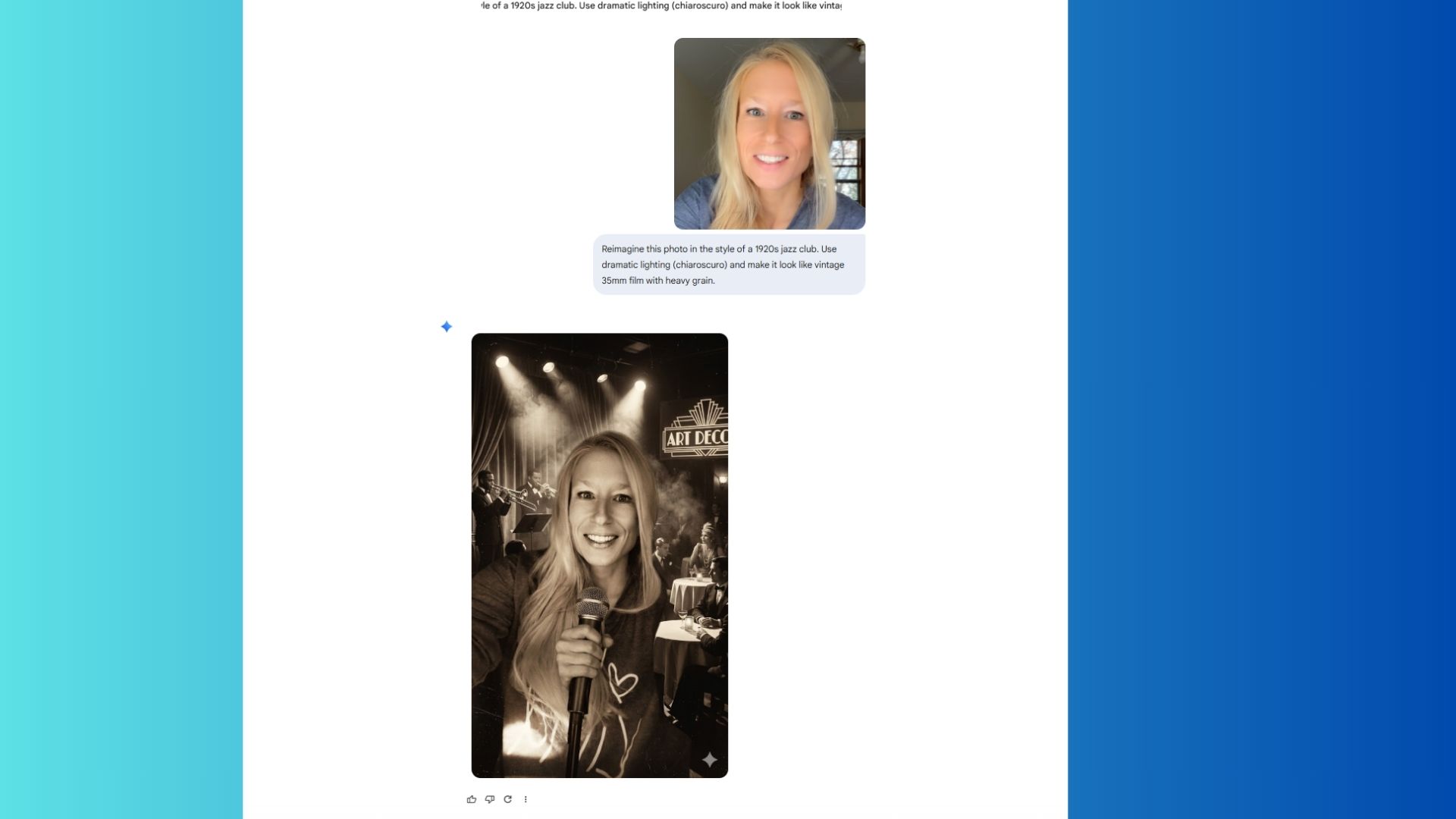 Amanda Caswell as a jazz singer