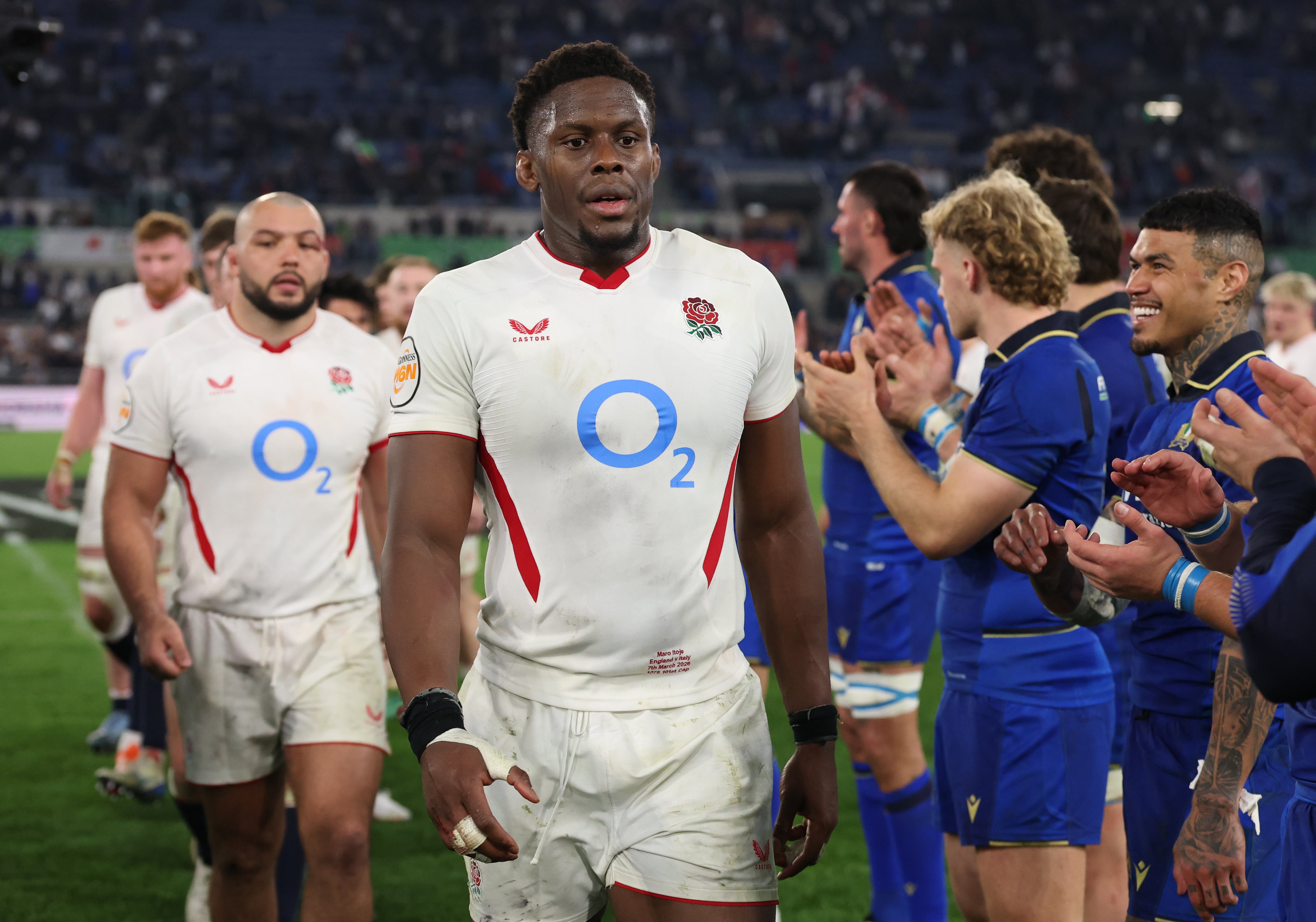 Maro Itoje led England to a first-ever defeat against Italy