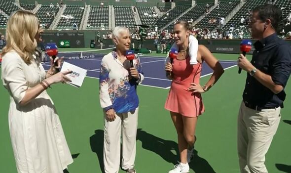 Martina Navratilova Aryna Sabalenka Indian Wells