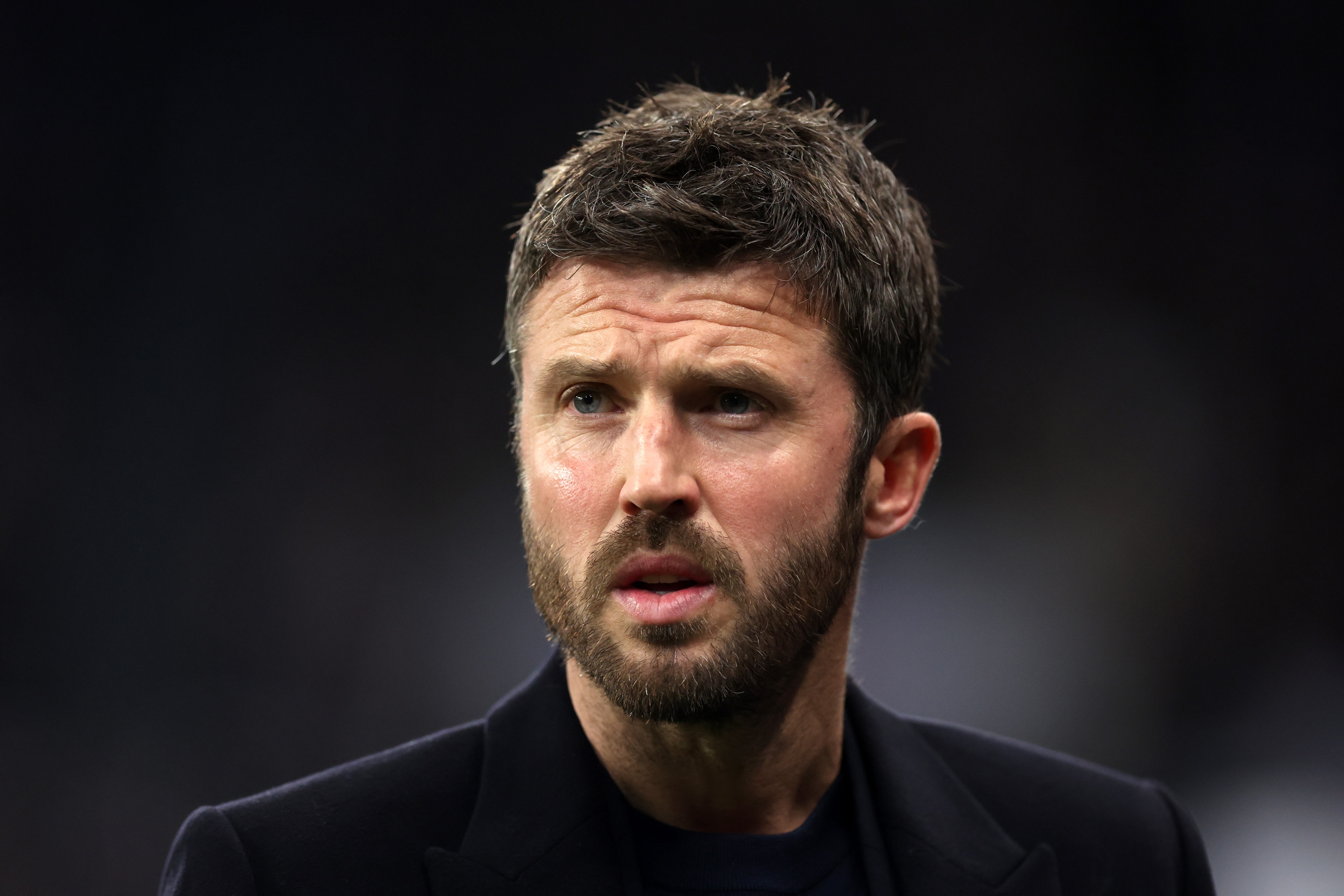 Michael Carrick looks on during Manchester United game.