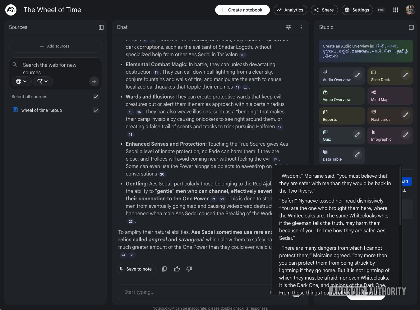 NotebookLM book explanation