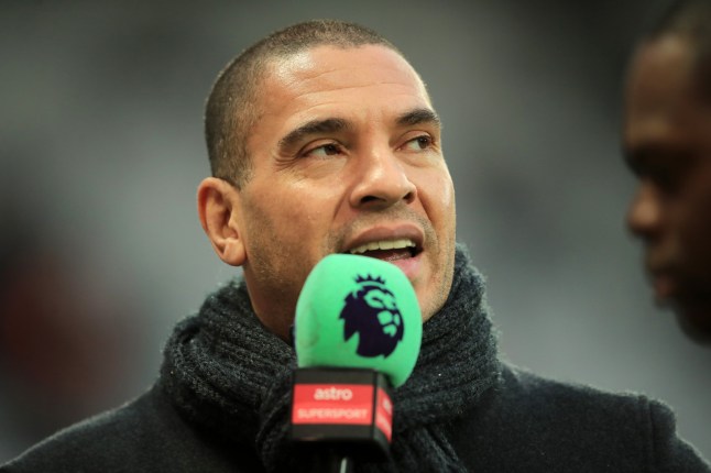 LONDON, ENGLAND - JANUARY 12: Stan Collymore speaks to media prior to the Premier League match between West Ham United and Arsenal FC at London Stadium on January 12, 2019 in London, United Kingdom. (Photo by Marc Atkins/Getty Images)
