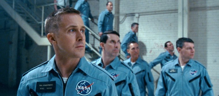 This image released by Universal Pictures shows Ryan Gosling in a scene from "First Man." (Universal Pictures via AP)