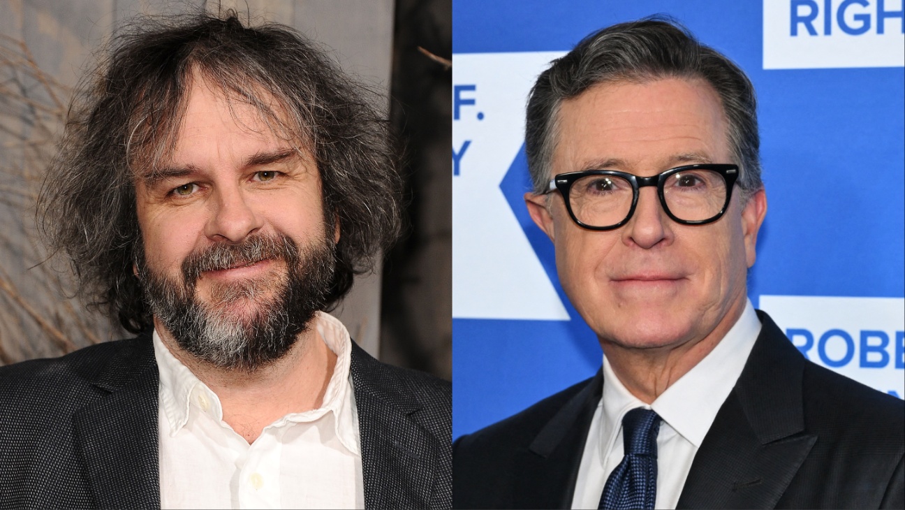 Peter Jackson and Stephen Colbert.