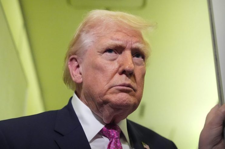 President Donald Trump addressing media during critical phase of Iran conflict, emphasizing strategic military decisions