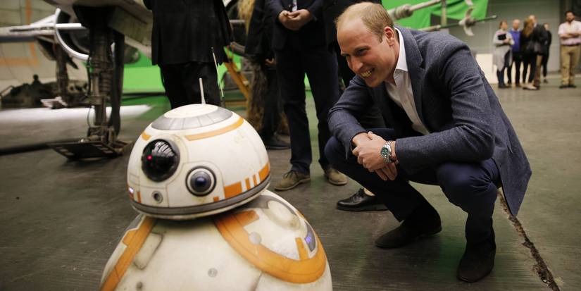 Prince William With BB-8 on the set of Star Wars The Last Jedi