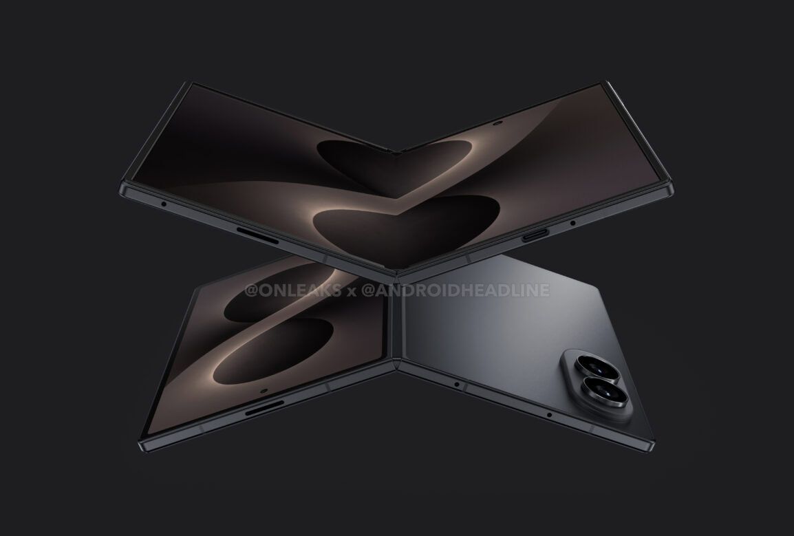 Leaked renders of the Samsung Galaxy Z Fold 8 Wide