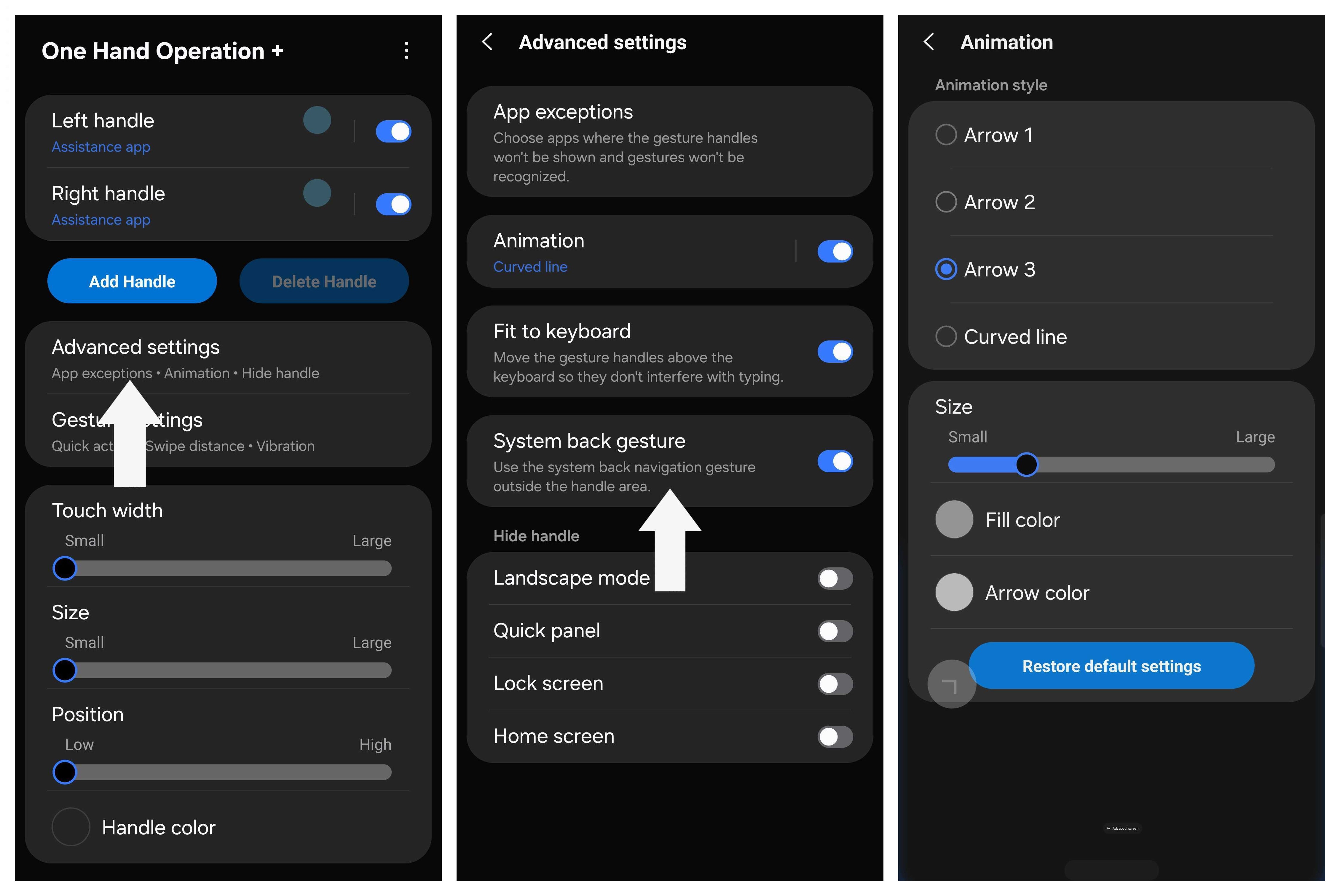 Creating an Assistant swipe gesture using One Hand Operation Plus in the Samsung Good Lock app