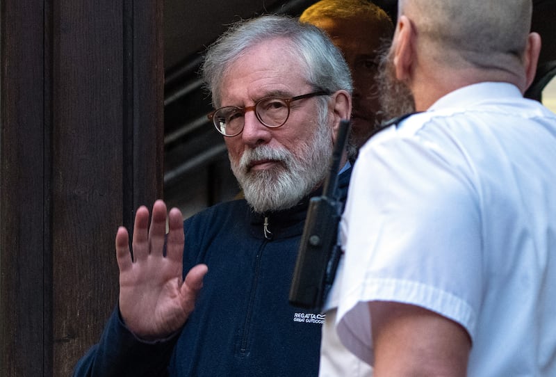 Former Sinn Féin leader Gerry Adams arrives at the Royal Courts of Justice during civil proceedings on  Wednesday. Photograph: Carl Court/Getty Images
