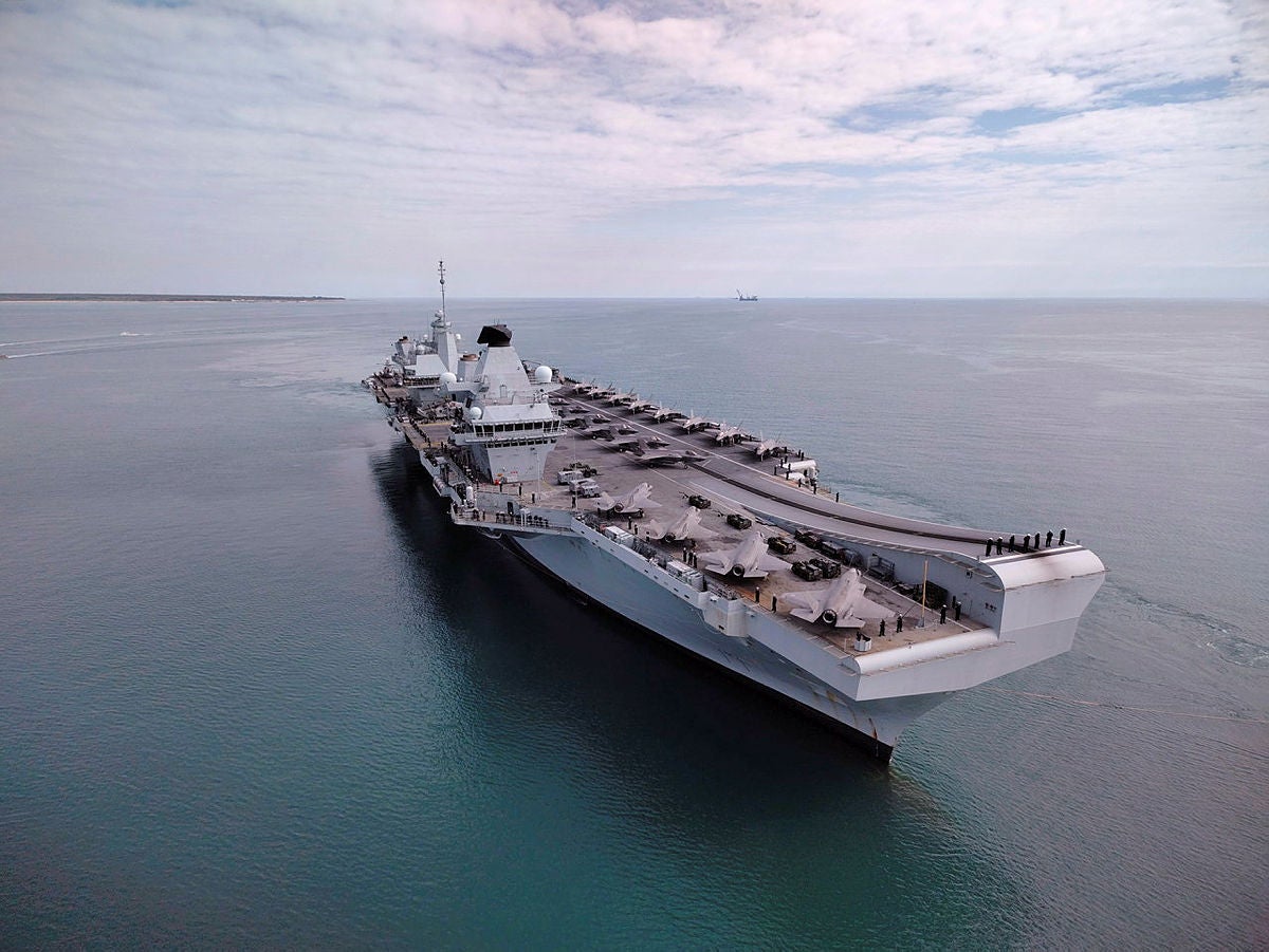Royal Navy aircraft carrier and fleet flagship, HMS Prince of Wales (file)