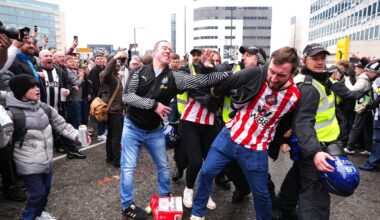 Fans clash outside St James’ Park in violent scenes ahead of Newcastle vs Sunderland