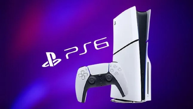 PlayStation 5 console and controller next to PS6 logo