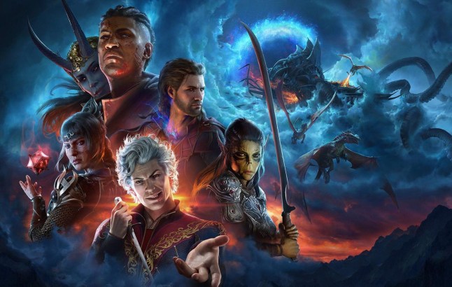 Baldur's Gate 3 key art with various characters