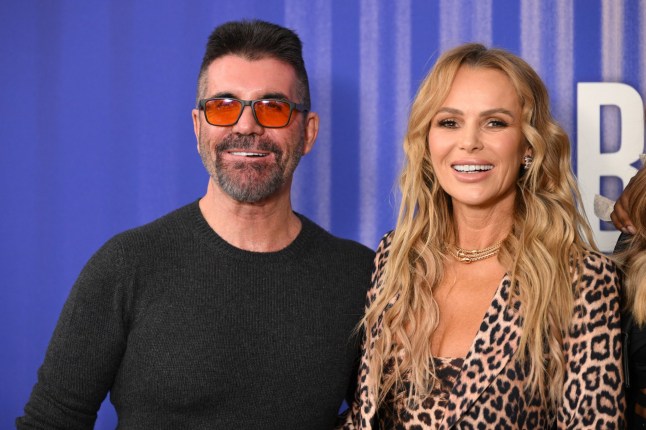 Simon Cowell and Amanda Holden being photographed for Britain's Got Talent