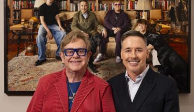 Sir Elton John ‘hugely honoured’ as family portrait with teenage sons is unveiled