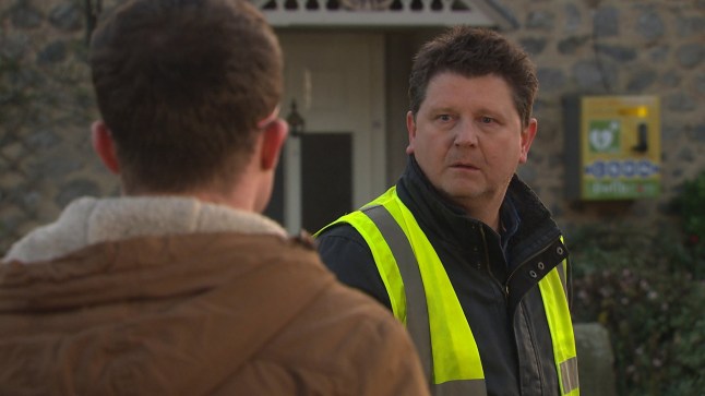 Paul speaks to Vinny in the Emmerdale village